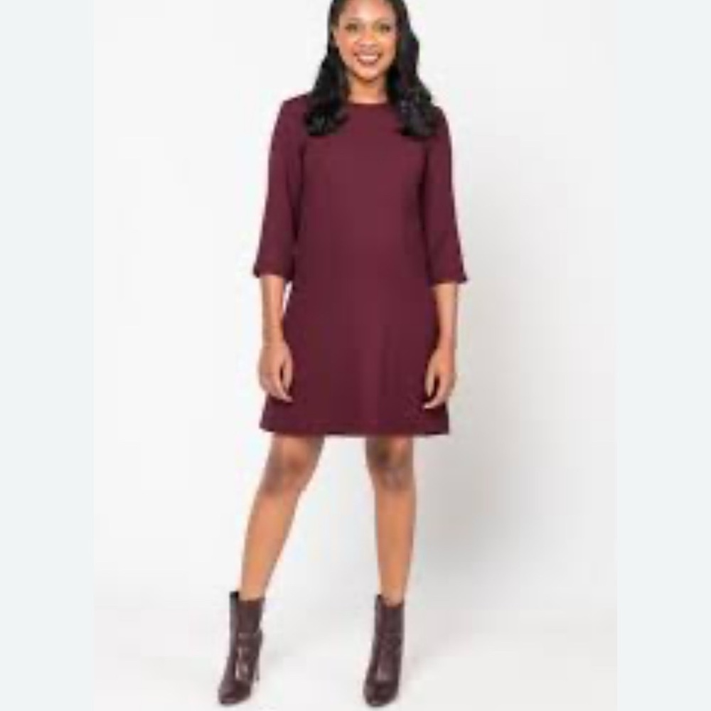 Goat London UK Lola Classic Tunic Shift Wool Dress US Size 6 Wine